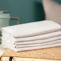 nahtur design nahtur-design Stofftaschentücher aus Bioleinen 25x25 cm, Hellgrau, – Produktbild 1 von 2