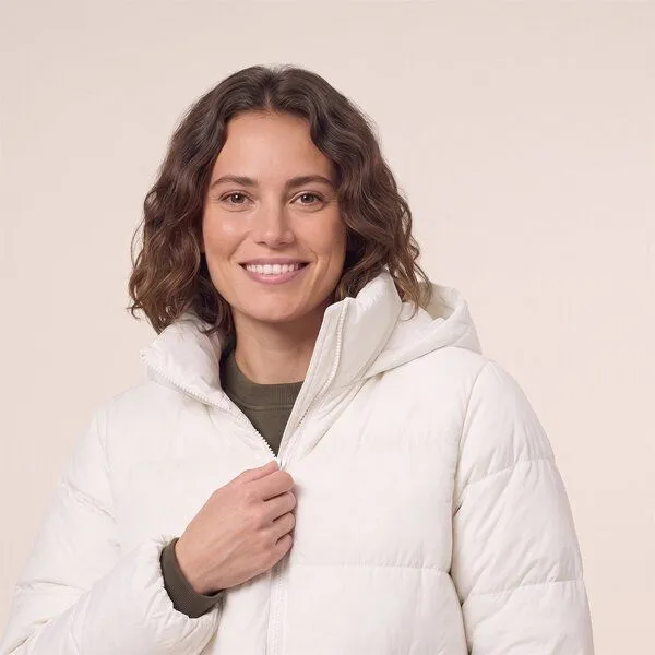YTWOO YTWOO Medium Fit Unisex Pufferjacke mit Kapuze, Off white, – Produktbild 3 von 4