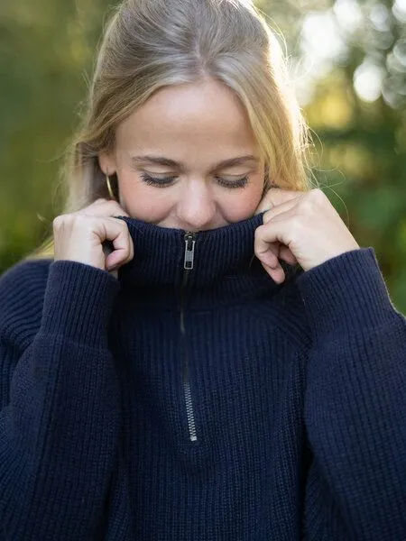 FUXBAU FUXBAU Frauen Merino Troyer, Navy, – Produktbild 2 von 4