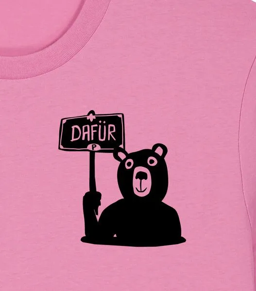 päfjes päfjes Der Bär ist DAFÜR! Du auch? - Fair Wear Männer Unisex Bio T-Shirt Siebdruck, Rosa (bubble pink), – Produktbild 4 von 4