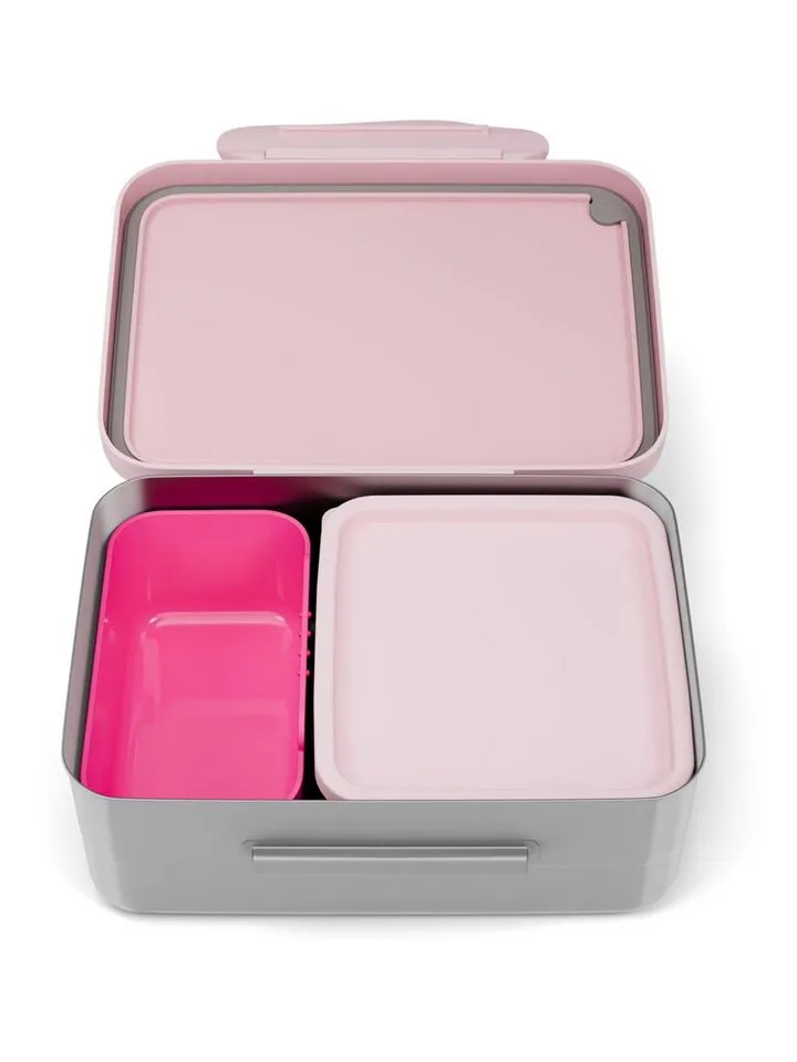 Ergobag Ergobag Lunchbox Edelstahl Brotdose, Edelstahl, (Edelstahl Brotdose, 3-tlg., 1x Brotdose, 1x Trennfach), spülmaschinengeeignet bis 45 Grad, Handwäsche empfohlen, Rosa, – Produktbild 3 von 4
