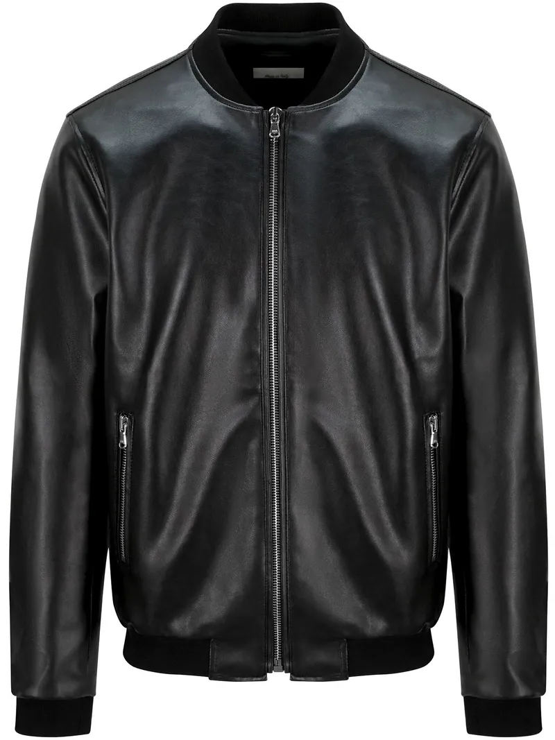 Will's Vegan Store Will's Vegan Store Herren vegan Bomberjacke Schwarz, Schwarz, – Produktbild 1 von 3