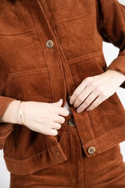 Jyoti - Fair Works Jyoti - Fair Works Baumwollcord Jacke Nariyal, Masala, – Produktbild 4 von 4