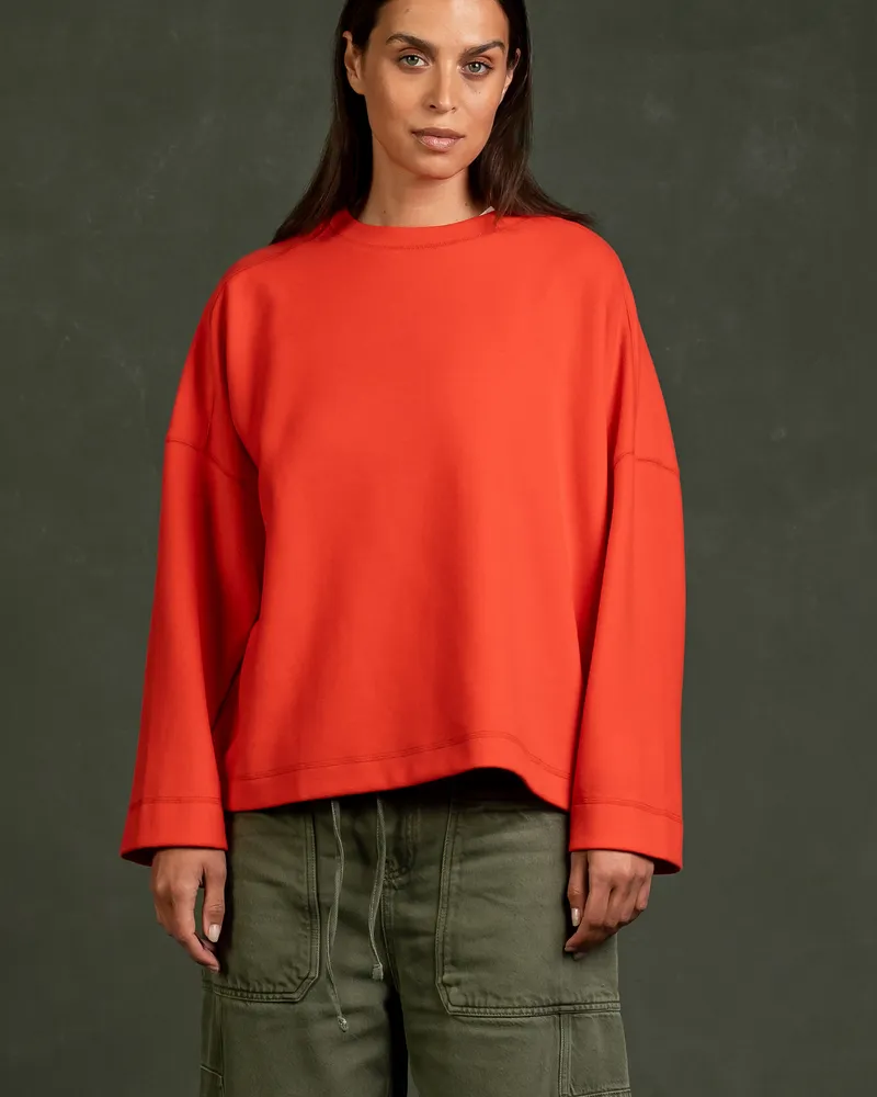 Kuyichi Kuyichi Damen vegan Langarmshirt Hadley Poppy Red, Rot, – Produktbild 1 von 2
