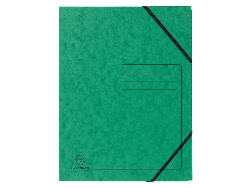 Exacompta 25 Exacompta Eckspannmappen, Colorspan-Karton, 355 g/m², DIN A4, Gummizug, grün – Produktbild 1 von 1