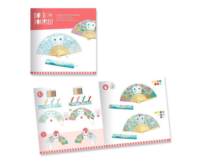 DJECO Kreativset DIY Bastelset Fächer Koneko von DJECO Kreatives Malset für Kinder ab 6 – Produktbild 5 von 5