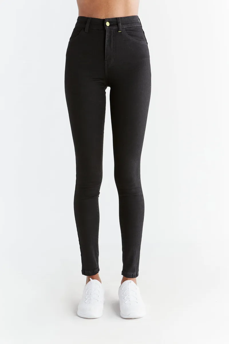 Evermind Evermind Damen vegan Jeans Stretch Skinny Fit Anthrazit, Schwarz, – Produktbild 1 von 2