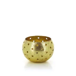 GLOBO Fair Trade GLOBO Fair Trade Großes Windlicht DOTS GOLD aus Eisenblech, Fair Trade aus Indien – Produktbild 1 von 1