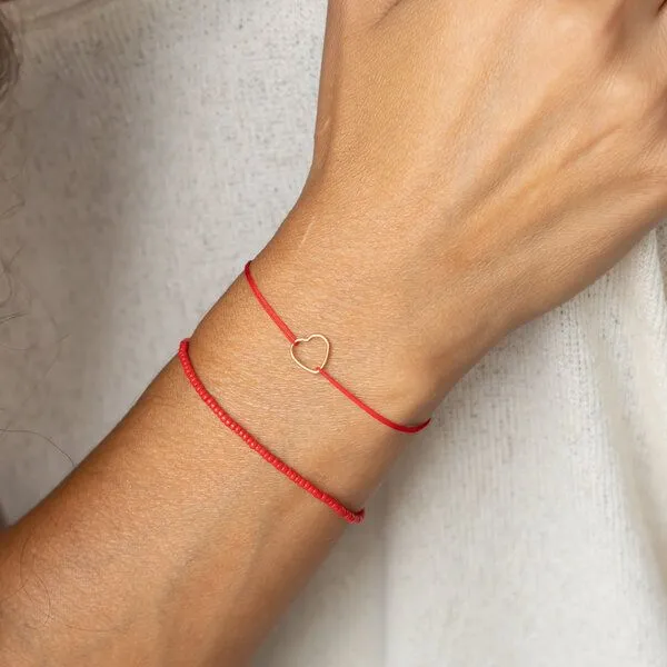 juni juni Rotes Armband Set mit Herzarmband "Pure Love" - handgemacht in Deutschland – Produktbild 3 von 4