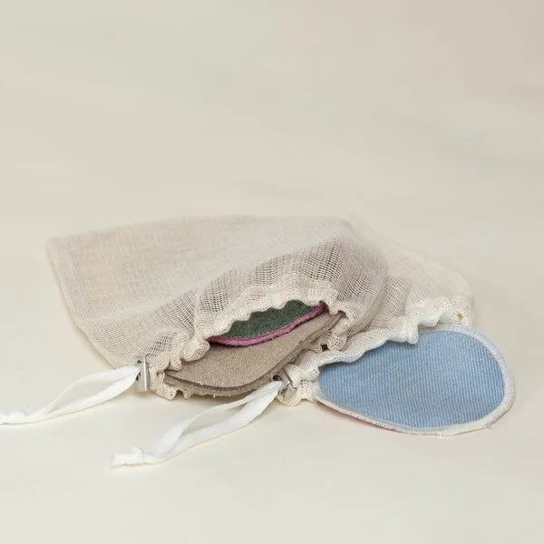 nahtur-design nahtur-design Leinen-Abschminkpads "zero waste" 5er Set inkl. Bioleinen-Wäschenetz – Produktbild 2 von 4