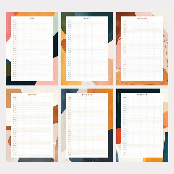 Photocircle Photocircle Familienplaner 2027 – Abstrakte Formen Wandkalender / 5-Spalten-Terminkalender & Organizer – Produktbild 4 von 4