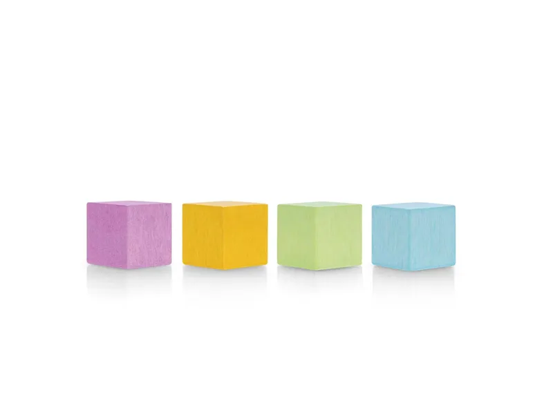 magnetoplan magnetoplan Design-Magnete "Wood Series Cube" 20 x 20 x 20 mm, 4 Stk. farbig sortiert – Produktbild 2 von 4