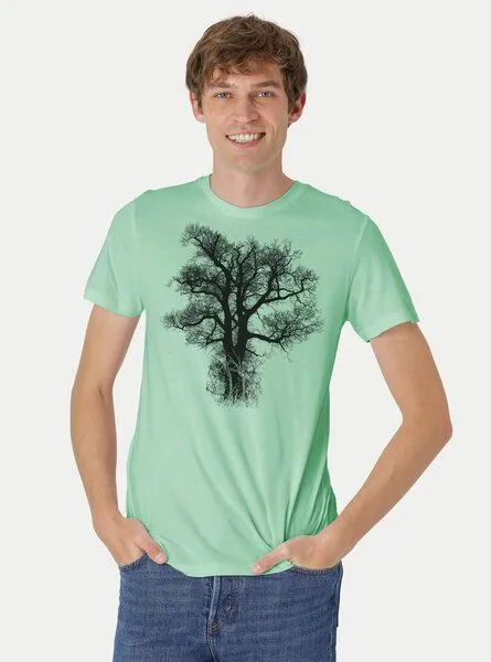 Peaces.bio - handbedruckte Biomode Peaces.bio - handbedruckte Biomode Bio-Herren-T-Shirt Chestnut, Mint, – Produktbild 2 von 3