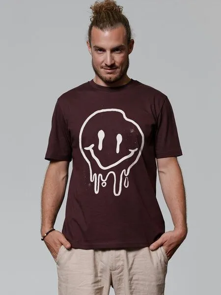 watapparel watapparel T-Shirt Unisex Smiley, Red brown, – Produktbild 2 von 4