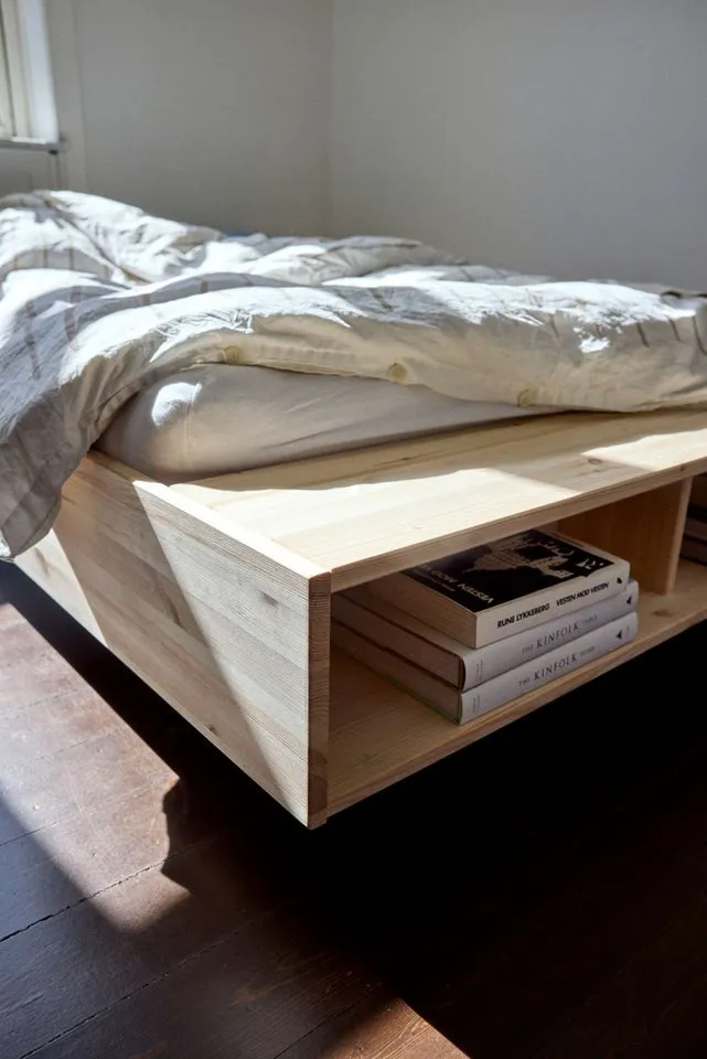 Karup Design Stauraumbett Merge Bed Bettgestell m. integrierter Bank m. Stauraum, mehrere Größen, inkl. Lattenrost, excl. Matratze, FSC®-zertifiziertes Massivholz, Beige, – Produktbild 7 von 7