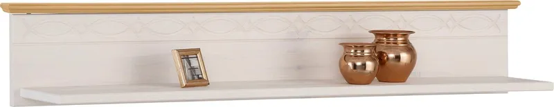 OTTO home Wandregal Indra Regal mit einer dekorativen Fräsung, 120cm breit, aus massiver Kiefer, 120 cm breit, Weiß, – Produktbild 4 von 5