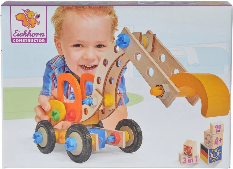 eichhorn eichhorn Constructor Bagger, 90tlg. Konstruktionsspielsteine, (90 St), Bunt, – Produktbild 2 von 5