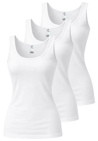 Haasis Bodywear Haasis Bodywear Damen CLASSIC Achselhemd, 3er Pack, Bio Baumwolle, Weiss, – Produktbild 1 von 4