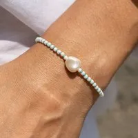 juni juni Sommer Perlenarmband Maui - vegan, Aqua (blau), – Produktbild 1 von 2