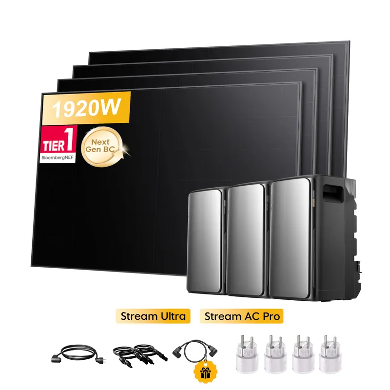 EcoFlow EcoFlow Stream Ultra, All-in-One Speicher für Balkonkraftwerke, mit 4 x 480Wp Sunpro BC Bifazial Full Black Solarmodul, by Powerness - Stream Ultra + 2 x Stream AC Pro | 5760Wh / 4 x Smart Plug / Selbstabholung – Produktbild 1 von 1