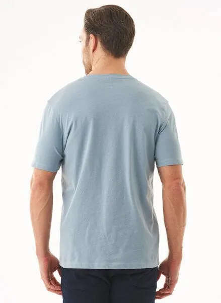 ORGANICATION ORGANICATION T-Shirt aus Bio-Baumwolle mit Kompass-Print, Blau(dusty blue), – Produktbild 3 von 4