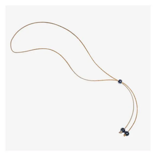 Kork-Deko Kork-Deko Kork-Halskette mit blauen Perlen – vegan, handgefertigt & nachhaltig, 45 cm – Produktbild 1 von 2