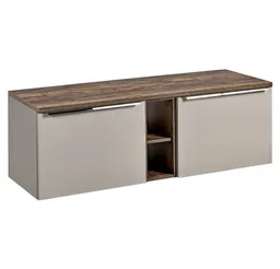 Lomadox Waschbeckenschrank PUEBLA-56-TAUPE taupe mit Vintage Oak 140,4/48,5/46 cm – Produktbild 1 von 1