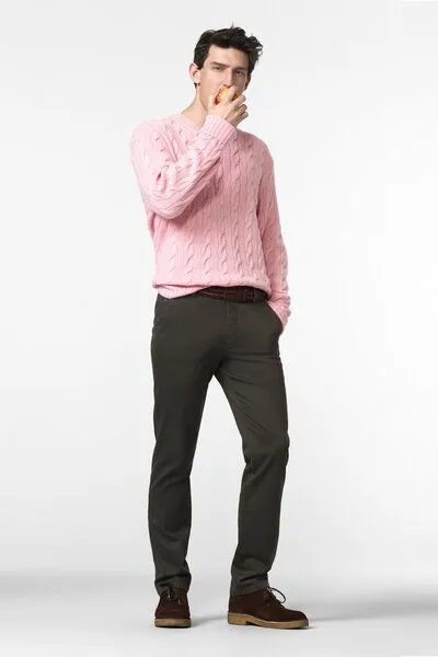 Meyer MEYER Chino in Micro Fantasy, Braun (mokka), – Produktbild 2 von 4