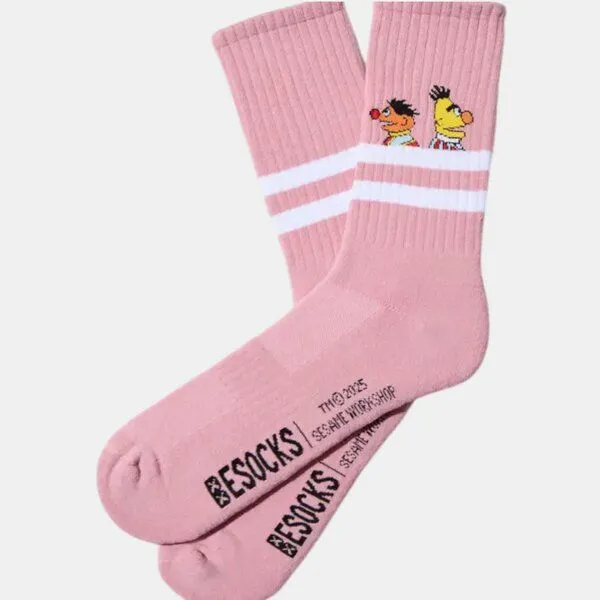 BeSocks BeSocks Bio-Tennissocken in rose - Ernie und Bert – Produktbild 1 von 3
