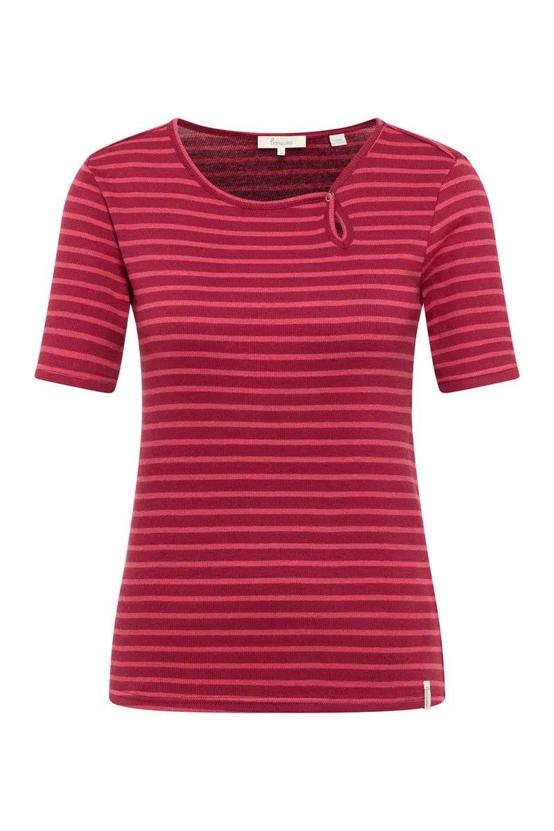 Tranquillo Jerseyshirt Lillyy aus Tencel™ - stripes red / XS – Produktbild 1 von 2