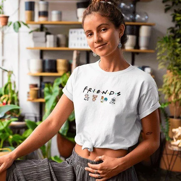 Team Vegan Team Vegan Friends - Damen Organic Shirt, Weiss, – Produktbild 1 von 3