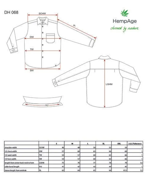 HempAge HempAge Herren Langarmhemd Hanf/Biobaumwolle, Shale(grau), – Produktbild 3 von 4