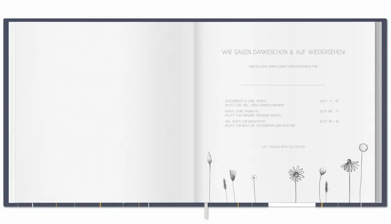 Eine der Guten Verlag Fotoalbum Es war schön mit dir! - blau weiß, Abschiedsbuch für Kollegen, Lehrer, Freunde als Abschiedsgeschenk, Blau, – Produktbild 4 von 5