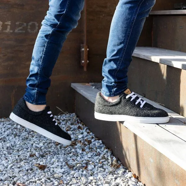 Gottstein Gottstein Wool Walker 101 - Woll Sneaker für Damen & Herren aus 100% Schurwolle, Schwarz, – Produktbild 2 von 4