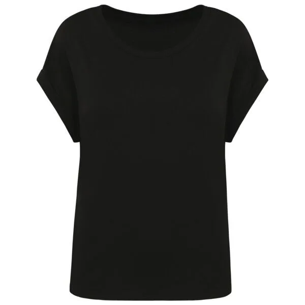 Greenspired Greenspired Umweltfreundliches Damen-T-Shirt mit Reversärmeln 155g/m² XS- L, Schwarz, – Produktbild 1 von 1