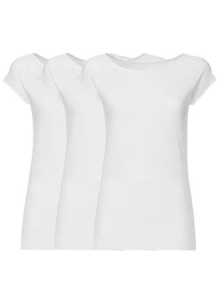 FellHerz FellHerz 3er Pack Damen T-Shirt, Weiss, – Produktbild 5 von 5