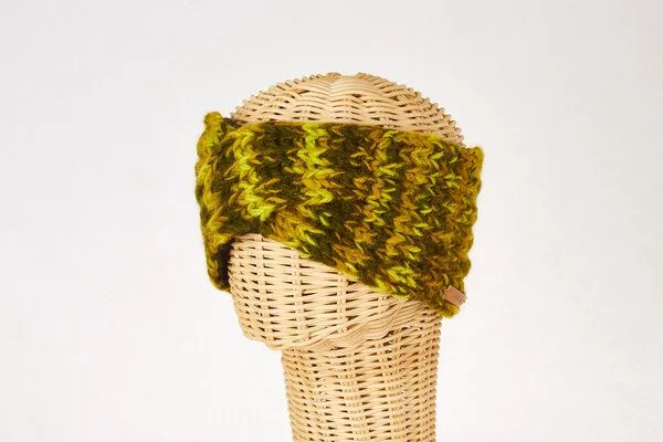 short'n'pietz short'n'pietz Schurwollstirnband meliert, handgestrickt, Grün, – Produktbild 1 von 1