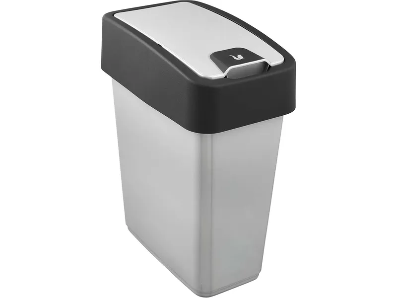 Keeeper Keeeper Abfalleimer "Magne" mit Flipdeckel, 10 l, Silber, – Produktbild 1 von 1