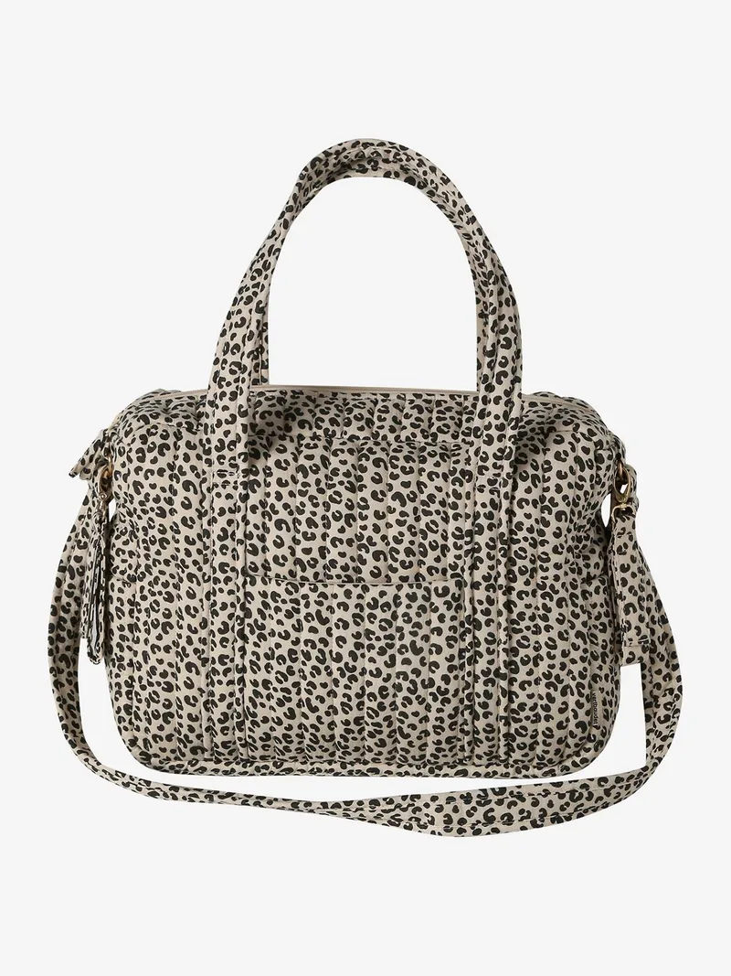 Vertbaudet Wickeltasche aus Baumwoll-Musselin JOIOSA, Beige leo, – Produktbild 1 von 4