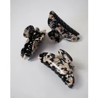 JAN N JUNE JAN N JUNE MACHETE Haarklammer MIDI CLAW aus Acetat, Abalone (schwarz/beige), – Produktbild 1 von 2
