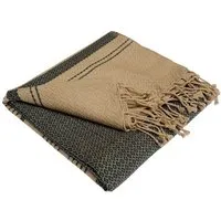 Karawan authentic Karawan authentic Hamamtuch Bio-Baumwolle Sand, Schwarz, – Produktbild 1 von 1