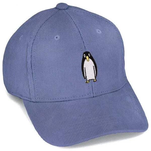 LIGARTI Bestickte Cord Cap – Thorben der Pinguin – LIGARTI Tiermanufaktur, Taubenblau, – Produktbild 1 von 4