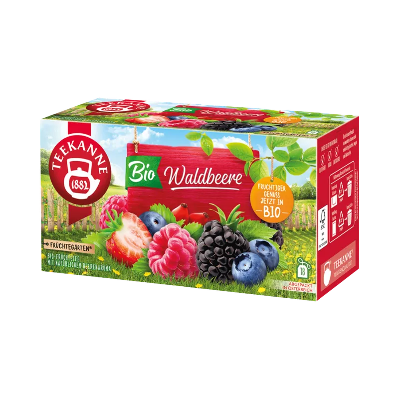 Teekanne Teekanne Früchtegarten Bio Waldbeere, Früchtetee, Teebeutel im Kuvert, 71g – Produktbild 1 von 1