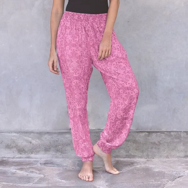 Jaya Jaya ANANDA PAISLEY - Damen - locker-leichte Sommerhose für Yoga und Freizeit, Paisley carmine, – Produktbild 3 von 3