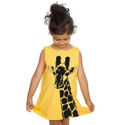 HANDGEDRUCKT HANDGEDRUCKT "Stefanie la Girafe" Kinder Biokleidchen – Produktbild 1 von 1