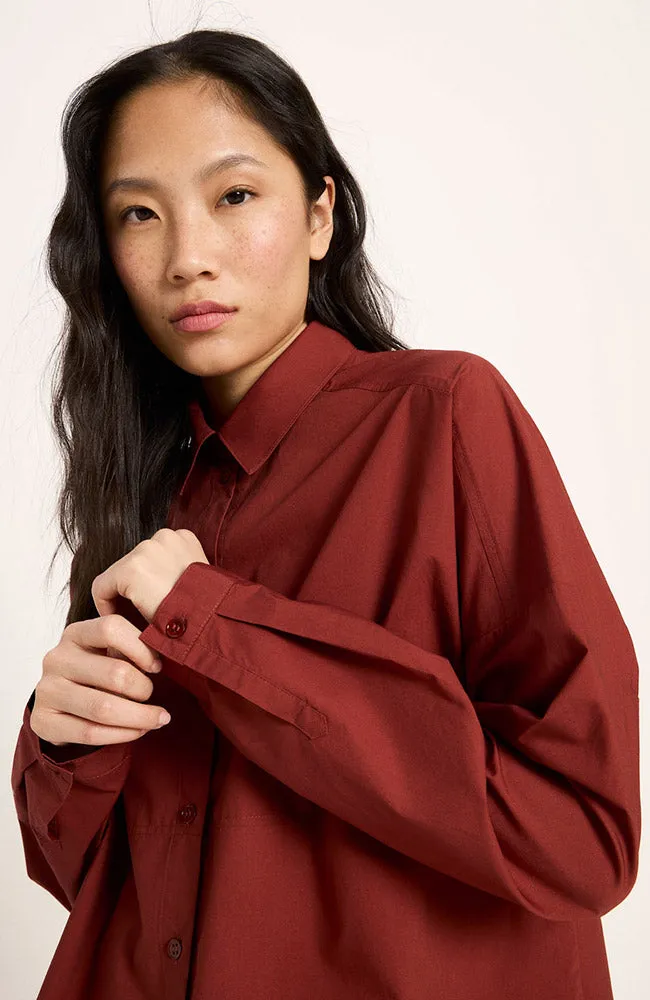 LANIUS Lanius Damen vegan Bluse In Mahagoni-Rot, Dunkelrot, – Produktbild 2 von 2