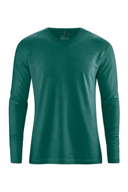 HempAge Hempage Herren vegan Langarmshirt Basic Fichtengrün – Produktbild 1 von 1