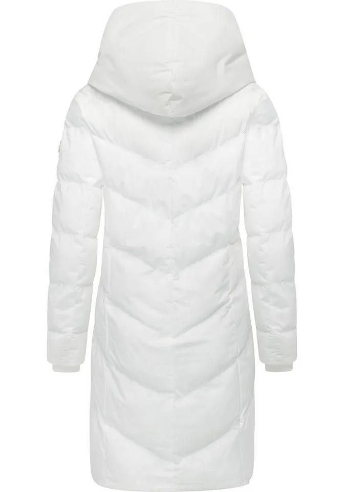 ragwear ragwear Steppmantel Natalka Soft YOUMODO Warmer Wintermantel mit hohem Kragen und Kapuze, Weiß, – Produktbild 4 von 4
