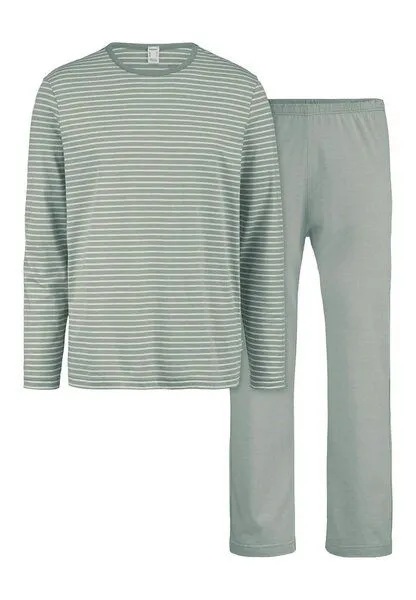 hessnatur hessnatur Pyjama PURE COTTON aus reiner Bio-Baumwolle, Steppengras, – Produktbild 2 von 4