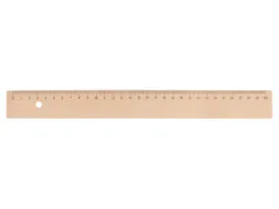 Memo Holzlineal 30 cm aus Buchenholz mit Metalleinlage und Bohrung – Produktbild 1 von 1